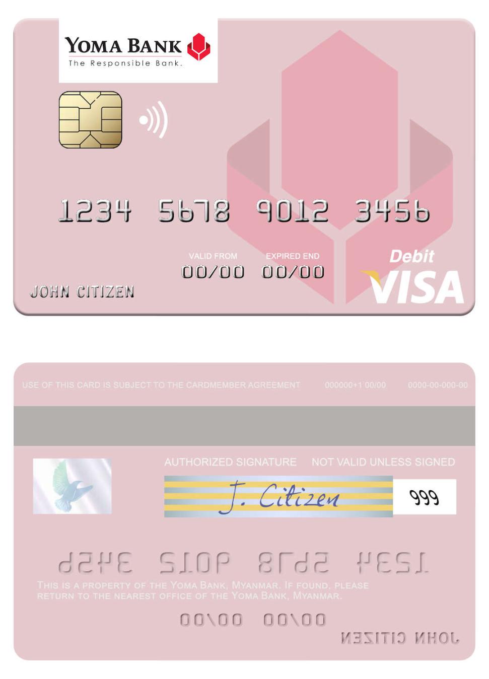 Myanmar Yoma Bank visa debit card